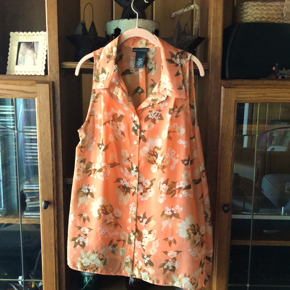 Sleeveless sheer top with camisole